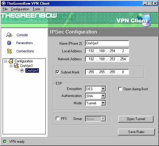 3.2 TheGreenBow VPN Client Phase 2 (IPSec) Configuration Doc.