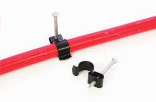 1.6 Clips, Clamps and Plugs Metal Nail Clips Coated Stainless Steel Cable Clips Metal nail fixing solutions provide a quick and simple way of securing cables to meet the requirements