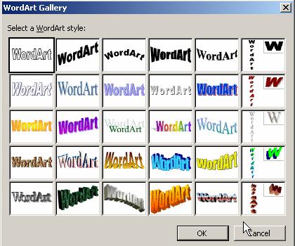 Step by Step- Word Art 1. Place the insertion point where you want the Word Art to appear. 2.