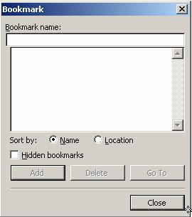 Bookmark Definitions Word Bookmark Definition (Per Microsoft Help) A bookmark identifies a location or selection of text that you name and identify for future reference. Why would you use this?