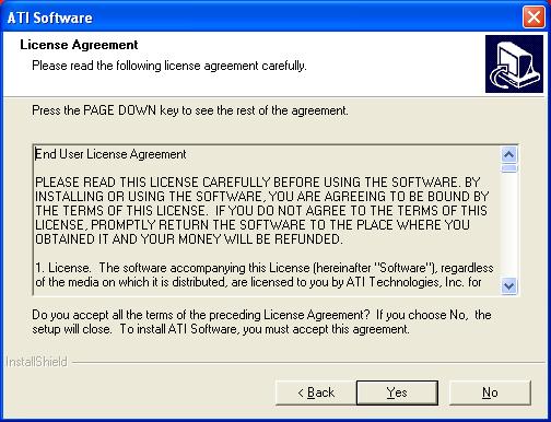 9.Click Next to start the installation and when prompted with the License Agreement, click Yes.