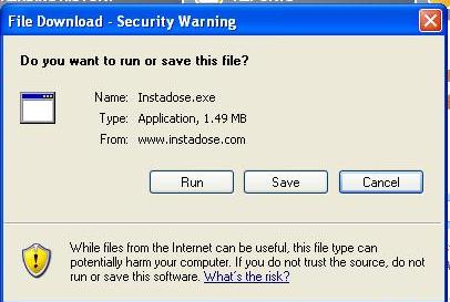 Instadose.exe Select to Save> the Instadose.