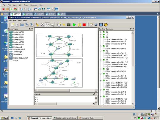 of complex IP networks a virtual environment on a computer to run Cisco router operating system based on Dynamips WMware