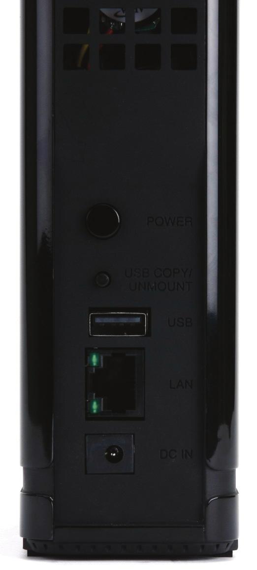 Rear Panel (Connections) Cooling Fan Power Button USB Port USB Copy/Unmount Gigabit Ethernet Port Power Receptacle COMPONENT Cooling Fan Power Button USB Button Copy/ Unmount USB Port Gigabit