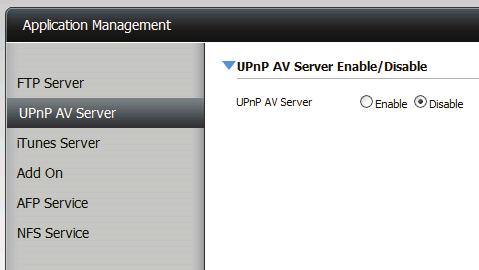 Application Management - UPnP AV Server The ShareCenter features a UPnP AV Server.