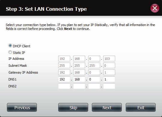 The ShareCenter LAN parameters can either use DHCP to obtain its IP settings dynamically or Static to set them manually in the parameters below.