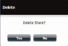 mydlink Cloud - My Shared Files - Delete In the Share List click the Delete icon next to the file/folder you