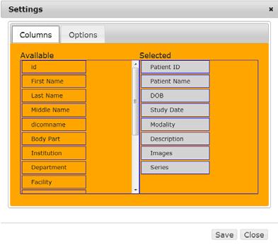 1 Columns Tab The Columns tab allows you to customize which fields you want to display and the order in which these fields display.