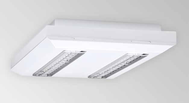Double-module functional lighting Surface-mounted lighting, square Versatile LED functional luminaire with two standalone LED modules.