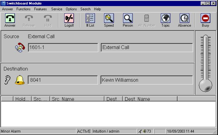 appear:- Extending a Call to an Extension Dial the