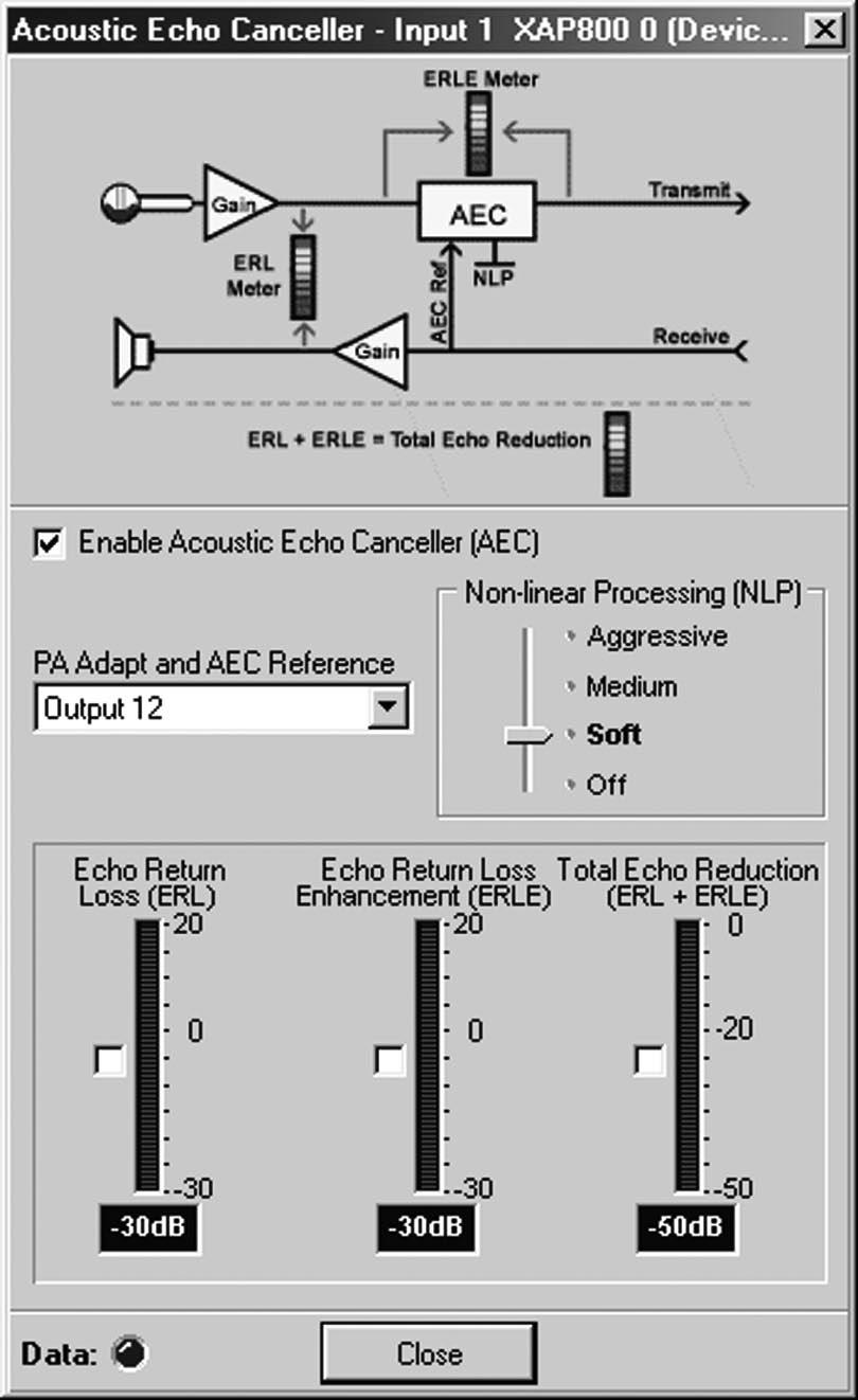 The Non-linear Processing (NLP) feature increases the power of echo cancellation for difficult acoustical environments.