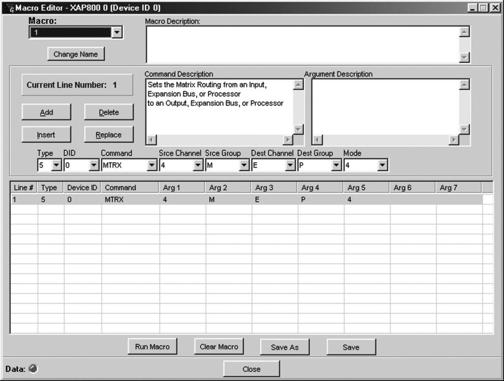 64 ADVANCED OPERATION MACRO EDITOR Macro Editor The Macro Editor allows you to add and remove commands from existing macros. Macro Editor Button To edit a macro: 1.
