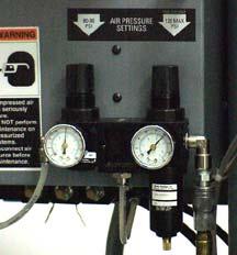 2) Check the Air Pressure Gauges to verify they are set to at least 80-100 PSI (See Figure 1-2).