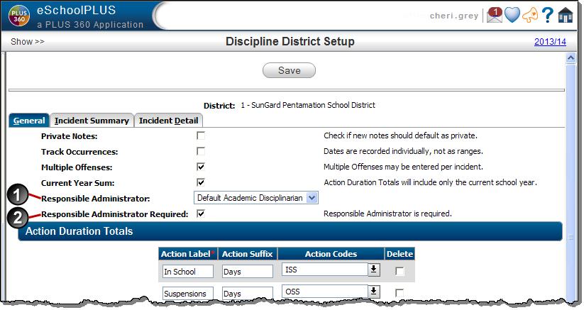Added Responsible Administrator for Discipline Offenses Users can now assign an administrator to an offender for coordinating actions and other details related to a discipline incident.