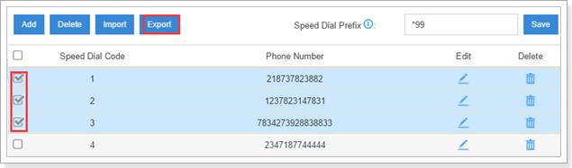 Figure 7-6 Export Speed Dial Callback Callback feature allows callers to hang up and get called back to Yeastar K2 Callback feature could reduce the cost for the users who work out of the office