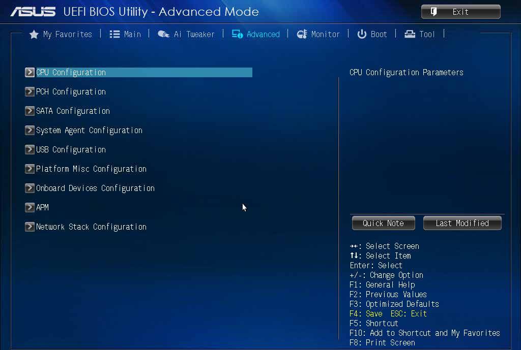2.6 Advanced menu The Advanced menu items allow you to change the settings for the CPU and other system devices. Be cautious when changing the settings of the Advanced menu items.