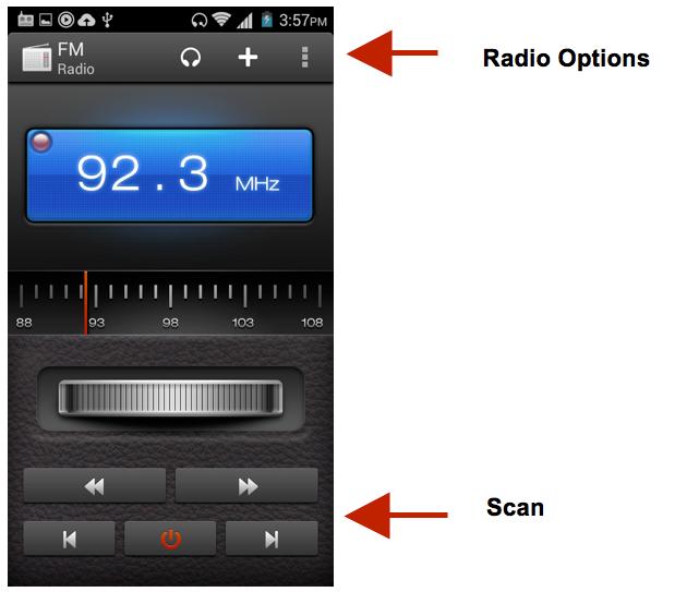 FM Radio as Background Click on the Home key to move the FM Radio to the background. Favorite Channels Click on the Star to add to Favorite Channels.