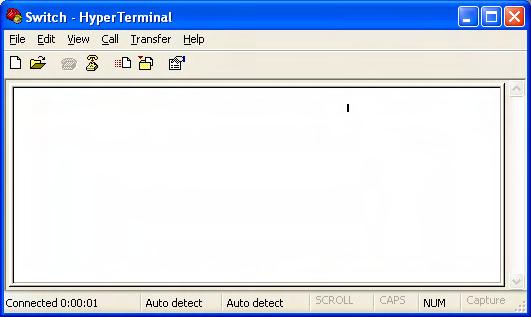 Chapter 4 System Commissioning After setting serial port parameters, click OK. Then the system will enter the HyperTerminal dialogue box as shown in the following figure.
