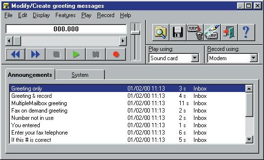 Advanced Answering Machine CREATING A MAILBOX Mailboxes are used to store incoming messages. To access the window that allows you to create mailboxes: 1.