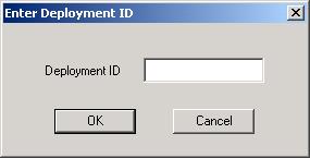 When you click I Have My Deployment ID, you will see the following dialog: Enter the Deployment ID for the merchant parameter file and click OK.