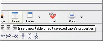 1. To more accurately place text and graphics on a webpage, you can use tables. Click on the Table icon. Using Tables to Place Text and Graphics 2.