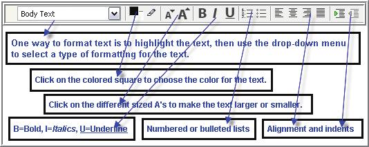Working With Text in NVU 1. Highlight text. 2.