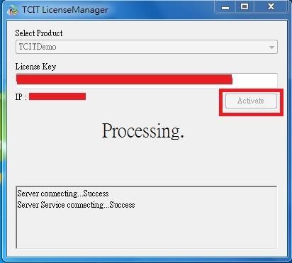 TCIT License Manager process set up In order to activate the software license, the TCIT License
