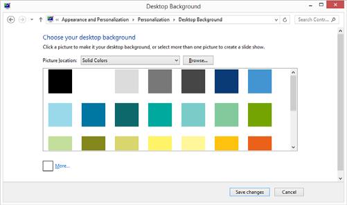 WINDOWS 8.1 FOUNDATION FOR BUSINESS USERS PAGE 25 Click on a colour to select a colour.
