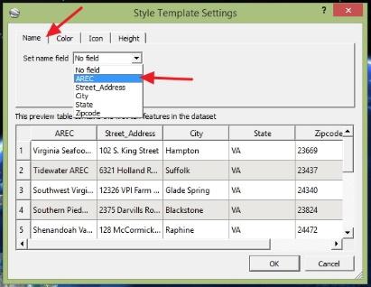 A Style Template Settings window will appear (see below).
