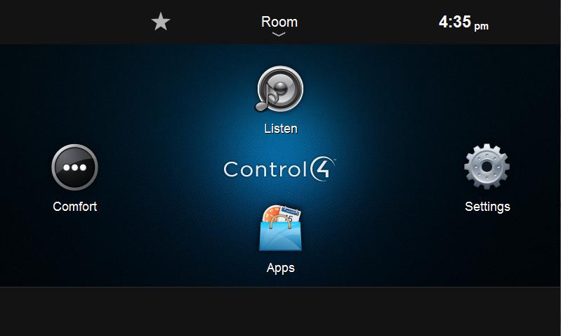 Control4 Comfort proxy Comfort is accessible from the main Home