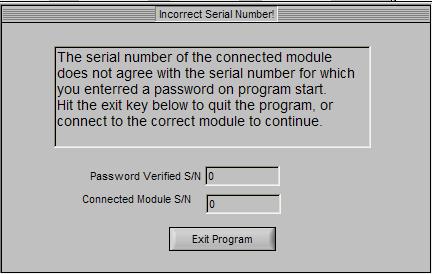 If the Single S/N password entered is correct for the software but does not match the entered S/N of the targeted ECM, the prompt in Figure 3 will be displayed.