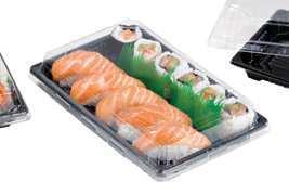 Street Food Microwavable only without lid NEW NEU Black Sushi Trays