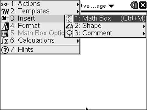 Figure 2 Figure 3 3. Insert a new Notes page. This notes page will be used to interact with a Calculator Page and a Graphs page.