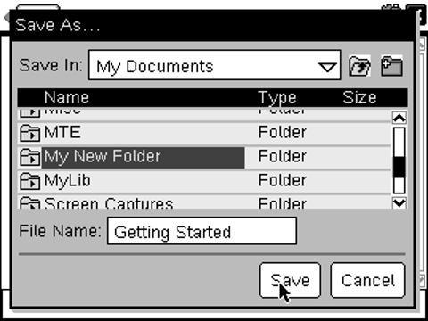 Figure 1 If the folder, that you wish to save the file in is highlighted, then press.