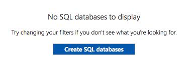 SQL databases: Create a new SQL database: