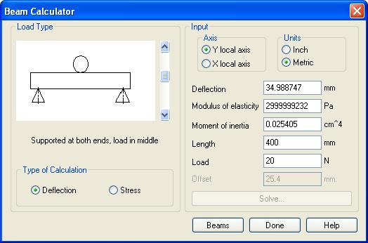 Beam Calculator Note: Using the Beam Calculator The beam calculator uses the input to determine the largest displacement of the beam. Retrieve the data from the chart Collect the Data on page 23.