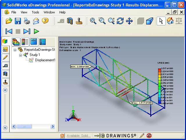Creating a SolidWorks edrawing Reports and SolidWorks edrawings edrawings are an easy way to share data, especially the image data that is generated by SolidWorks Simulation. 7 Plot.