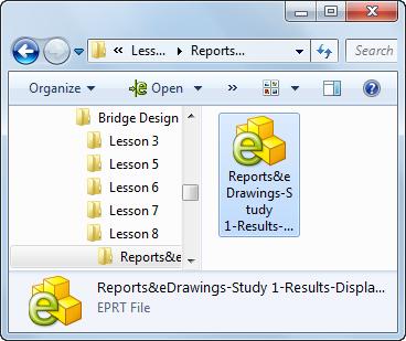 Save the data using the edrawings Files (*.analysis eprt) file type. Click Save. The default name is of the form: part name-study name-results-plot type.