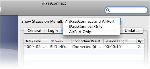 You can also change the mode of the client from ipassconnect Preferences, which can be accessed either through System Preferences, or from the ipassconnect menu.