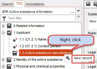 Technical guide: using IUCLID July 2016 21 emulsifier, etc.), select the supplementary dataset template BPR Basic information (substance), or BPR Substance of concern.