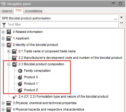 You will then need to create and complete a record ( ) for each product within the family. Figure 25 shows an example of how section 2.3 should look for a BP family containing three products.