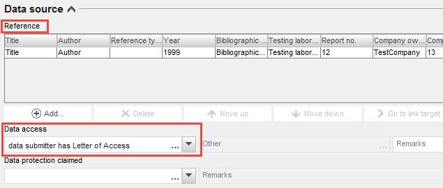 40 Biocides Submission Manual Version 4.0 Data Source block In order to indicate literature reference in the Reference table (Figure 29) click the Add button ( ).