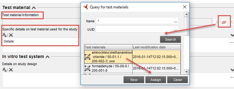 42 Biocides Submission Manual Version 4.0 It may be that the test material has not yet been entered into your database. In this case, click New to open the Create new test material window.
