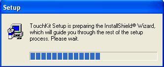 TouchKit setup dialog appears, and prepares to uninstall. 3.