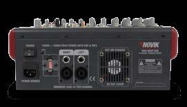 DSP with internal effects (Delay / Reverb) The NVK 800P USB is a robust portable powered mixer with 4 mic preamp, 2 stereo channels, internal Delay/Reverb effects, MP3 Player with display and