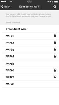 Select the Wi-Fi network you would like the camera to use.