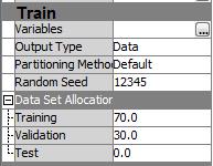 In the diagram, connect the ORGANICS node to the Data Partition node. In the diagram, click the Data Partition node. In the properties panel, type 70 in the Value column for the Training property.
