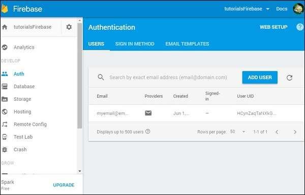 14. Firebase Email Authentication Firebase In this chapter, we will show you how to use Firebase Email/Password authentication.