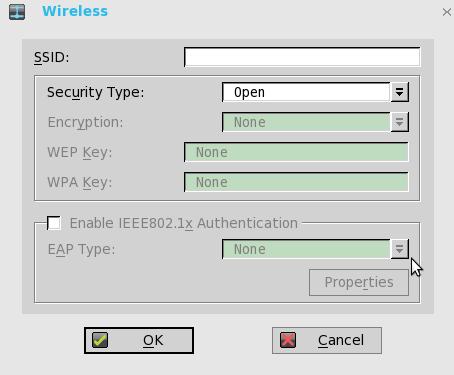 d. Properties Use this option to view and configure the authentication properties of a SSID connection that is displayed in the list. e.