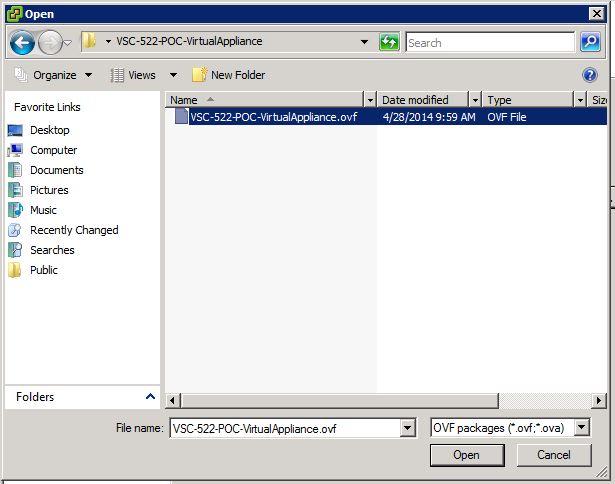 IBMSC-version-POC-VirtualAppliance.ovf c. Click Open d.